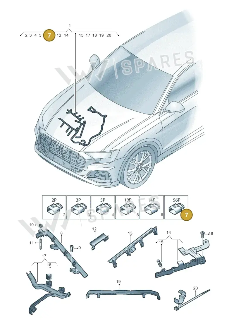 8W0973056C — Audi Q8 (2018-2025) diagram 429971510, position 7