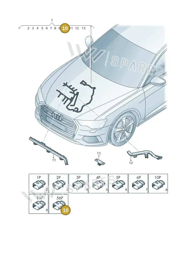8W0973056C — Audi A6 (2018-2025) diagram 430971460, position 10
