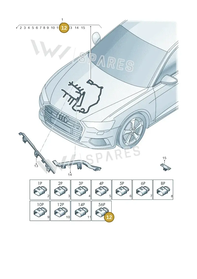 8W0973056C — Audi A6 (2018-2025) diagram 430971480, position 12