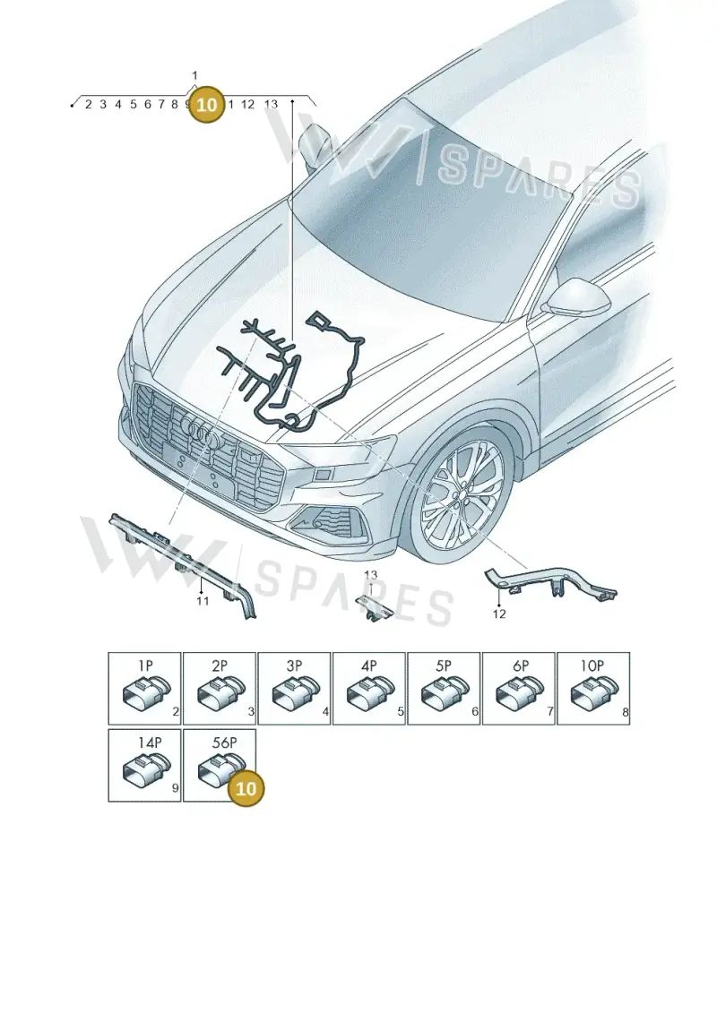 8W0973056D — Audi Q8 (2018-2025) diagram 429971410, position 10