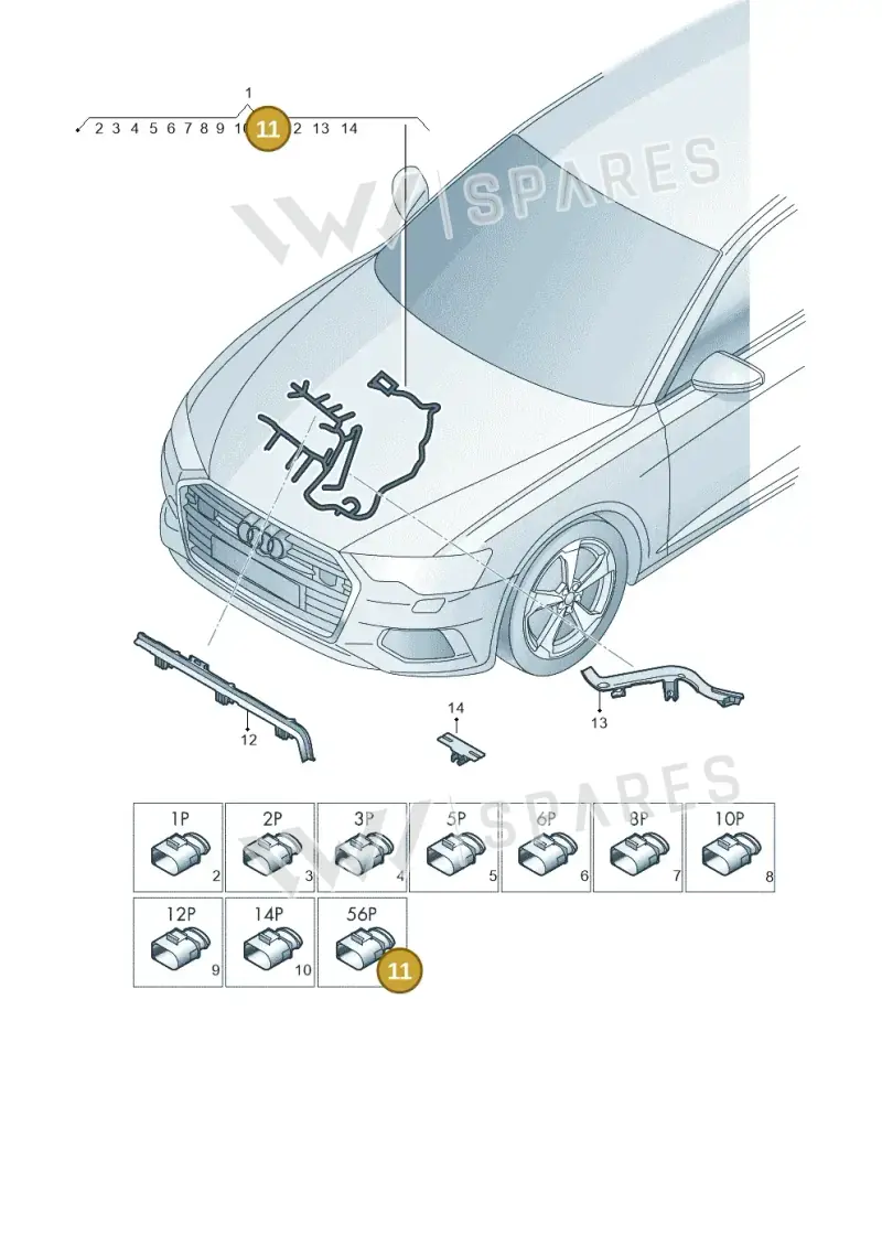 8W0973056D — Audi A6 (2018-2025) diagram 430971450, position 11