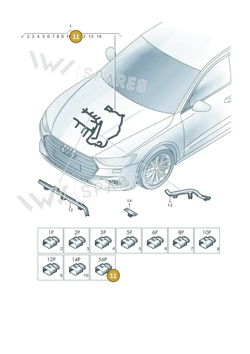 8W0973056D — Audi A7 Sportback (2018-2025) diagram 435971450, position 11