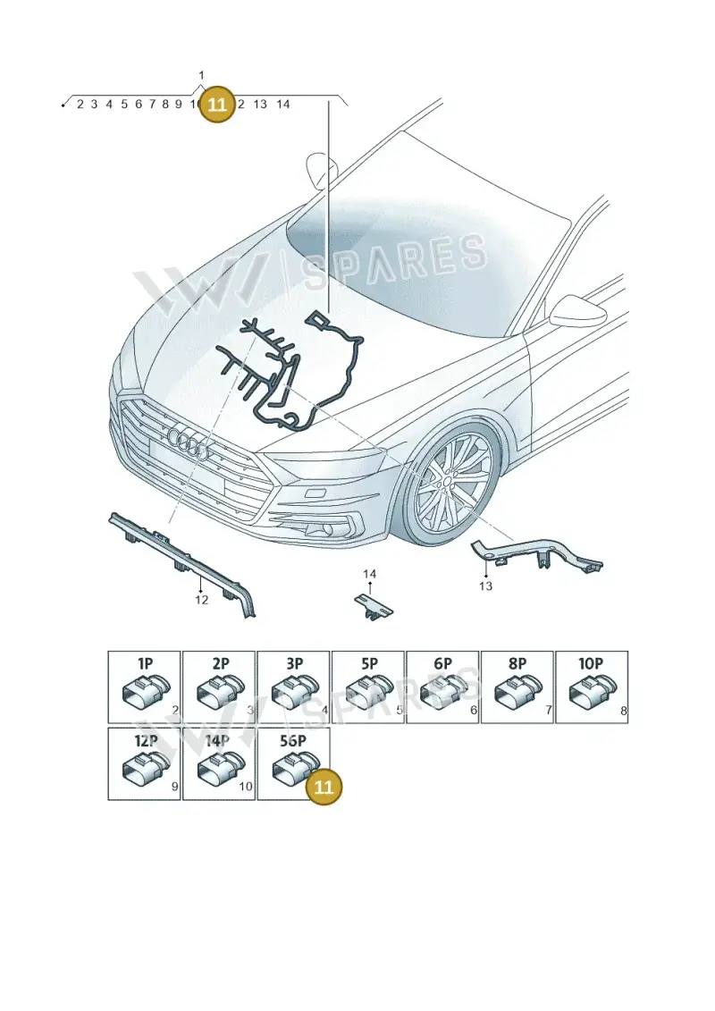 8W0973056D — Audi A8 (2017-2025) diagram 838971450, position 11