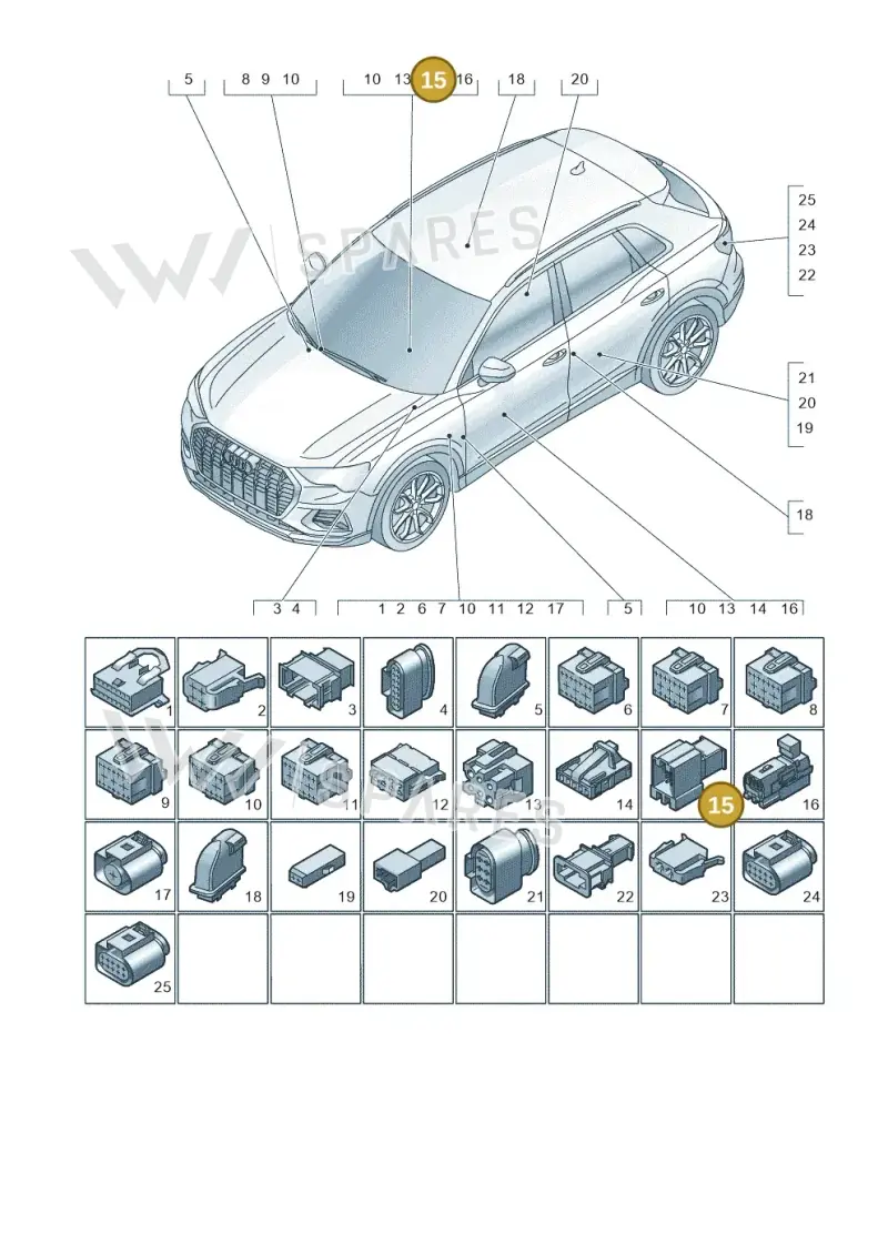 8W0973736 — Audi RS Q3 Sportback (2019-2024) diagram 597971820, position 15
