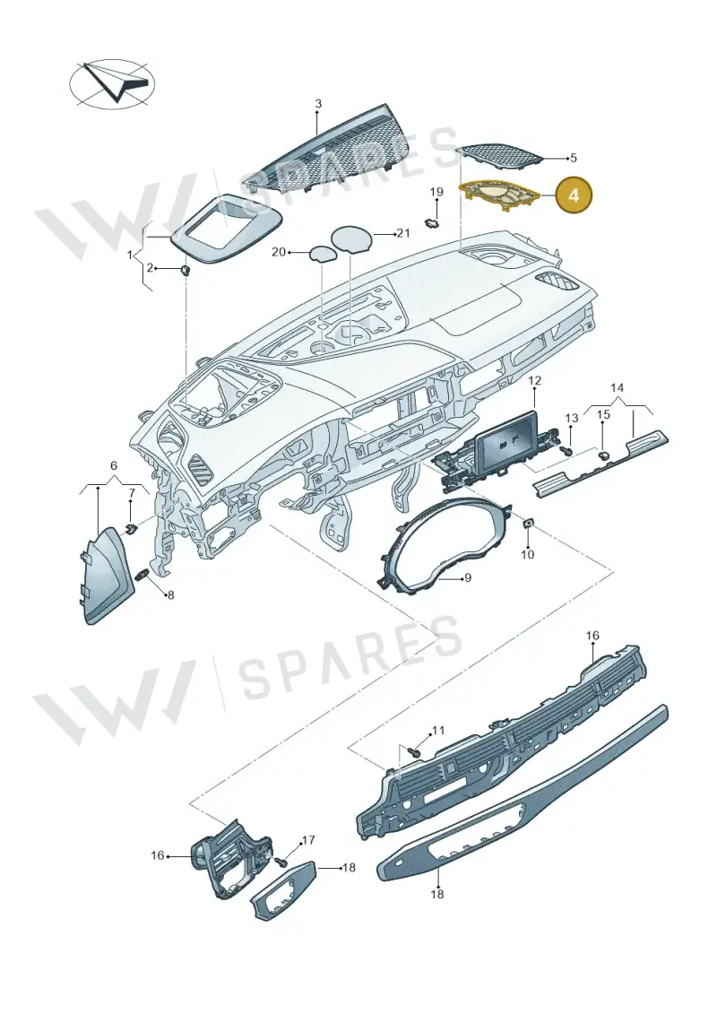 8W1035427 — Audi RS4 Avant (2017-) diagram 849857150, position 4