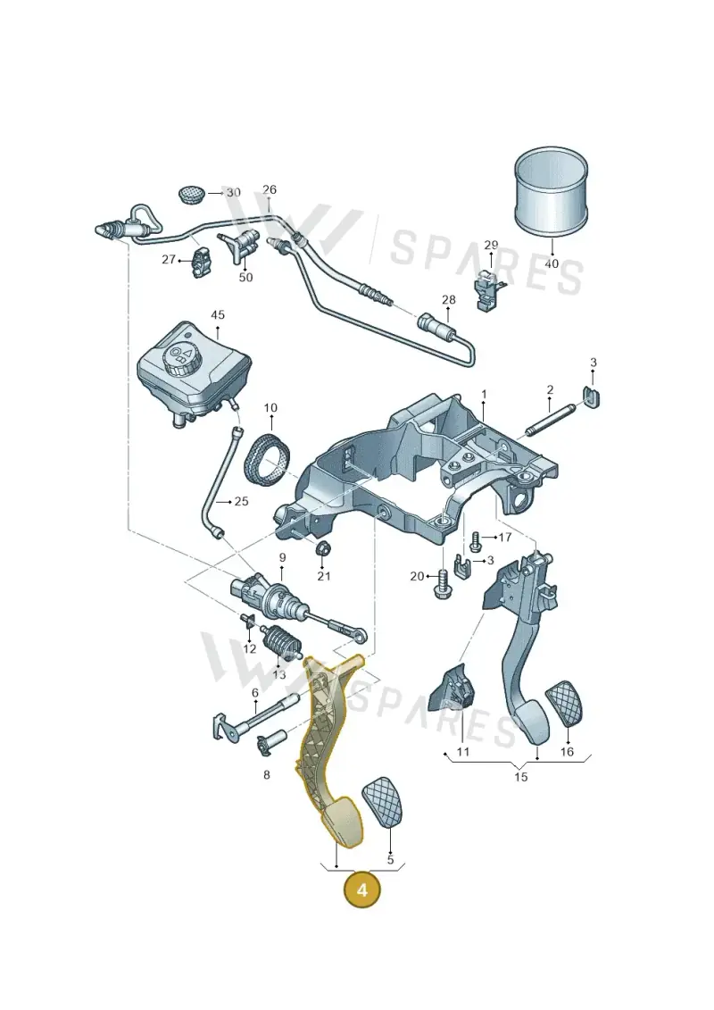 8W1721316E — Audi A5 Sportback (2016-2020) diagram 849721250, position 4