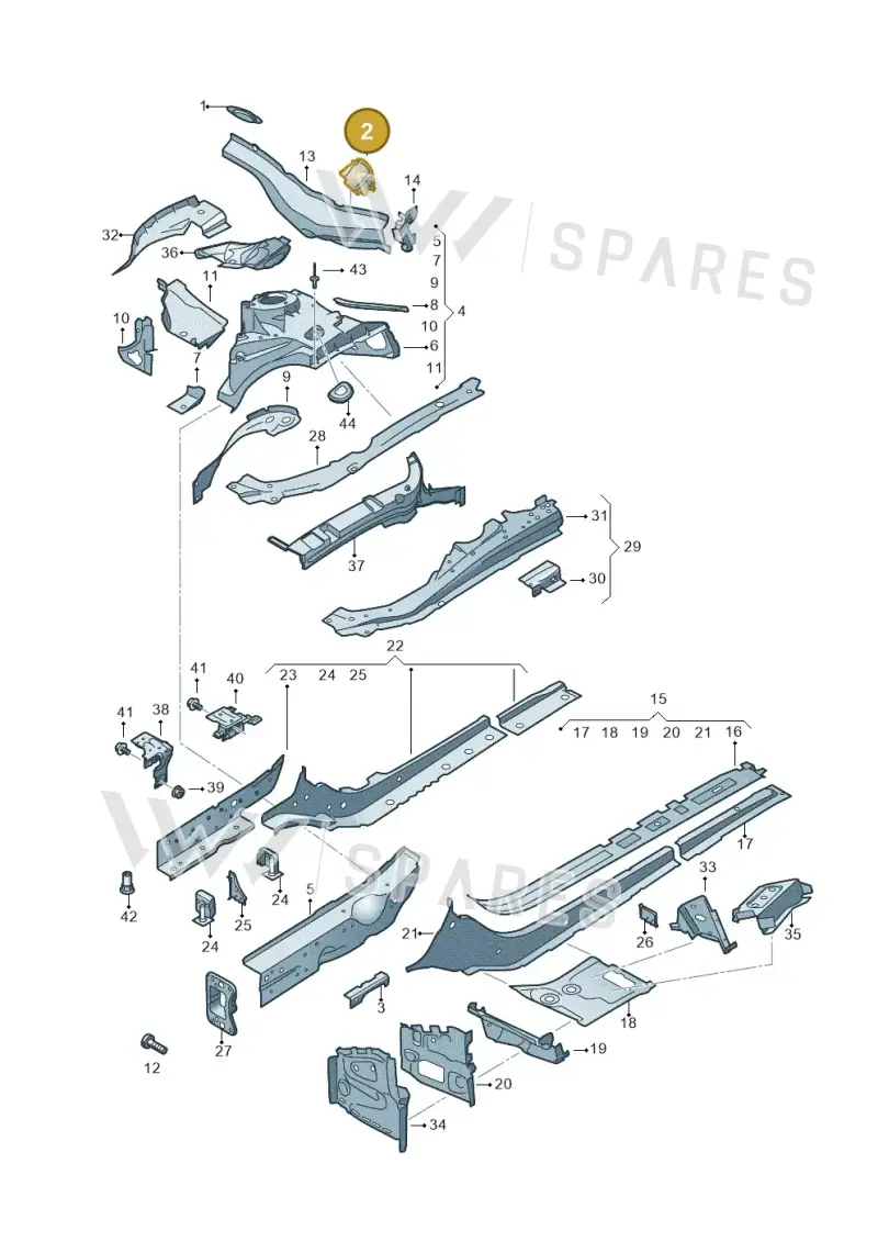 8W1805673C — Audi RS4 Avant (2017-) diagram 849803000, position 2