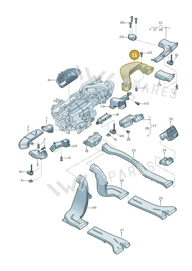 8W1819656A — Audi RS4 Avant (2017-) diagram 849819100, position 11