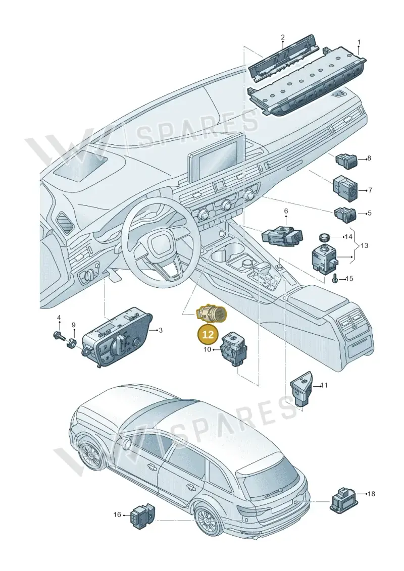 8W1905217E — Audi RS4 Avant (2017-2025) diagram 849941500, position 12