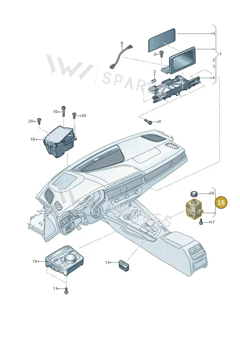 8W1919616 — Audi RS4 Avant (2017-2025) diagram 849919000, position 15