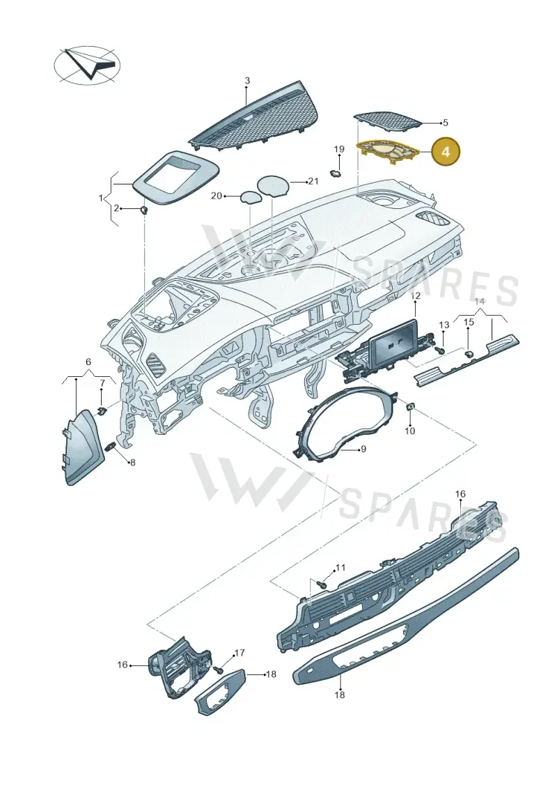 8W2035428 — Audi RS4 Avant (2017-) diagram 849857150, position 4