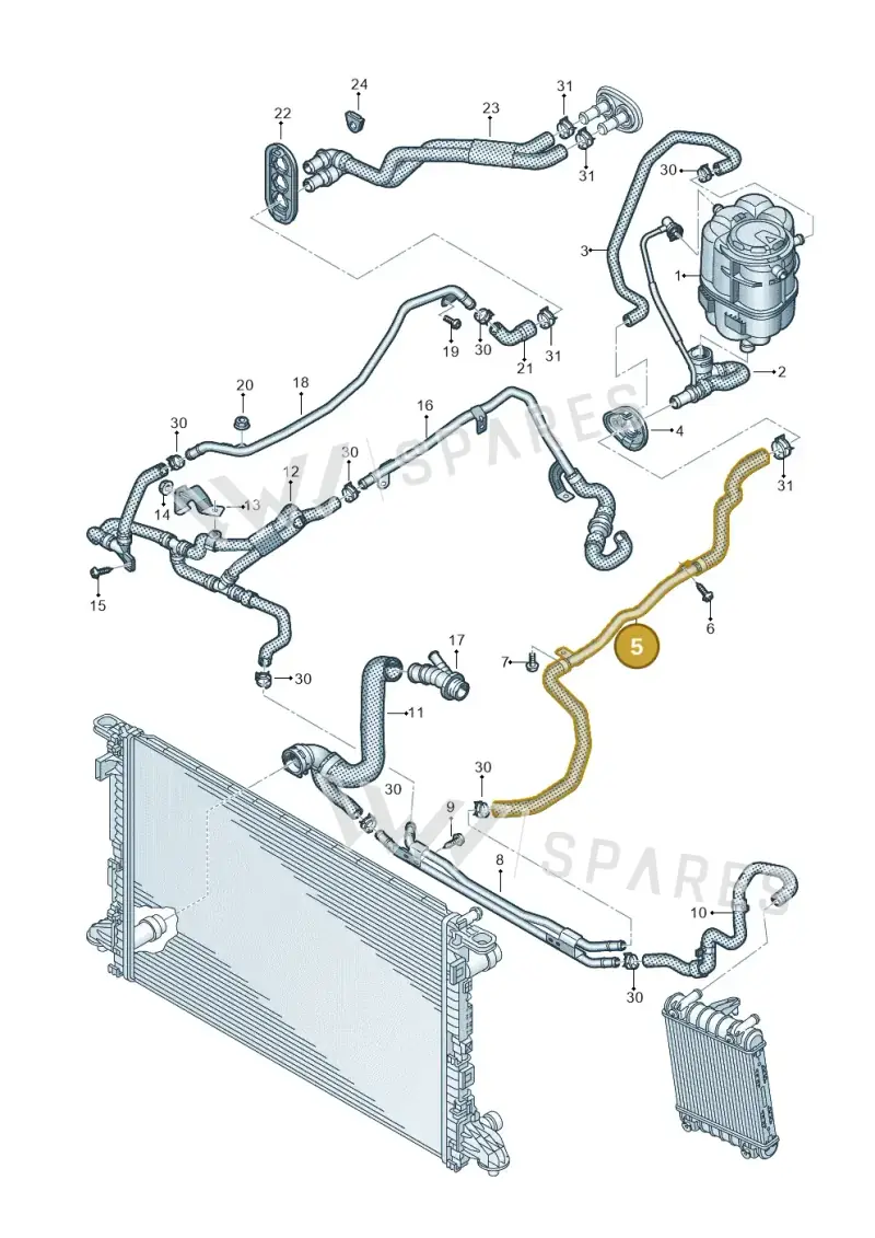 8W2121036G — Audi A5 Sportback (2016-2025) diagram 849121920, position 5