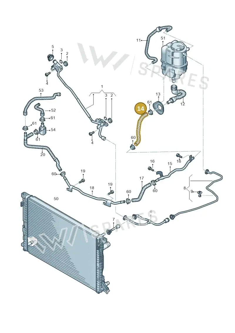 8W2121051A — Audi A4 (2015-2025) diagram 849121470, position 14