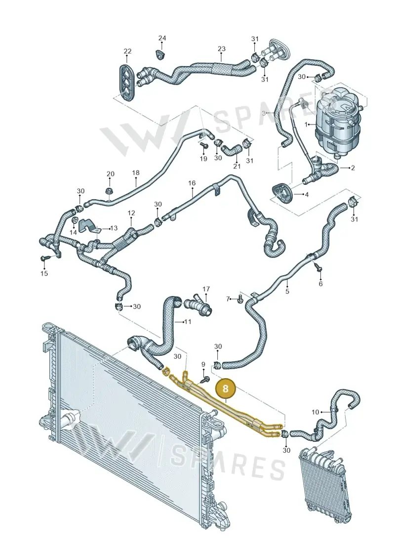 8W2121070A — Audi A5 Sportback (2016-2020) diagram 849121920, position 8