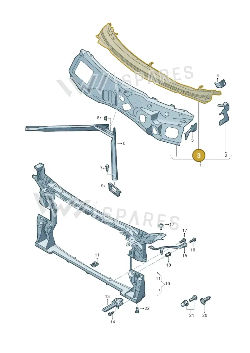 8W2806205A — Audi A5 Cabriolet (2016-2025) diagram 848805000, position 3