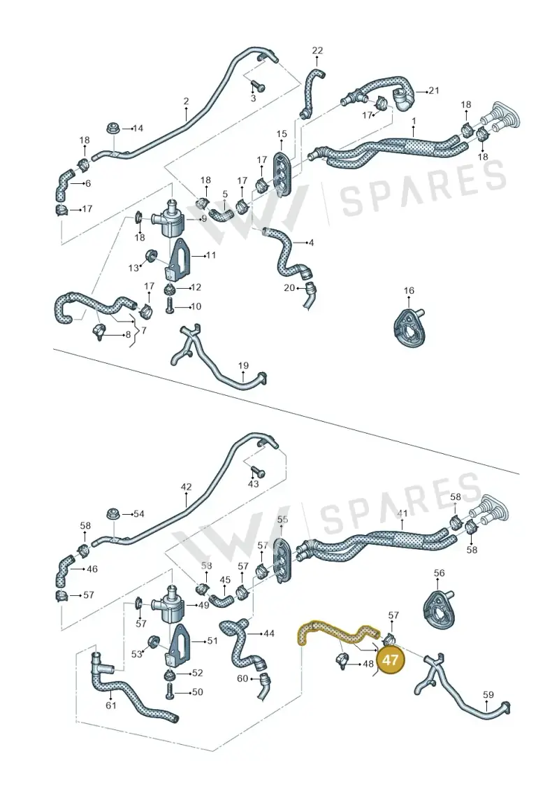 8W2819372C — Audi A5 Sportback (2016-2020) diagram 849819600, position 47