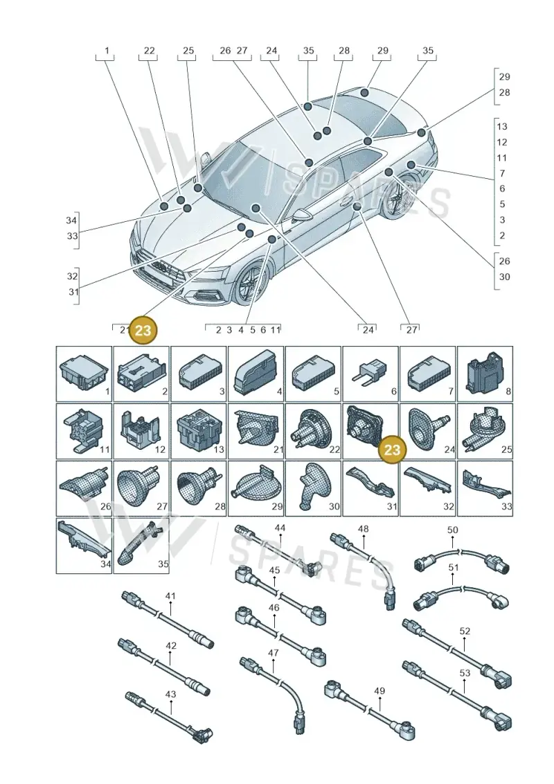 8W2971871 — Audi RS5 Sportback (2017-2025) diagram 897971780, position 23
