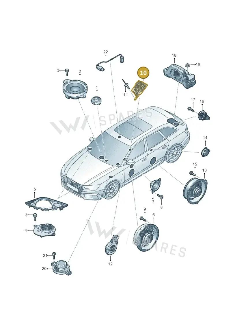 8W5035400D — Audi RS4 Avant (2017-) diagram 849035360, position 10