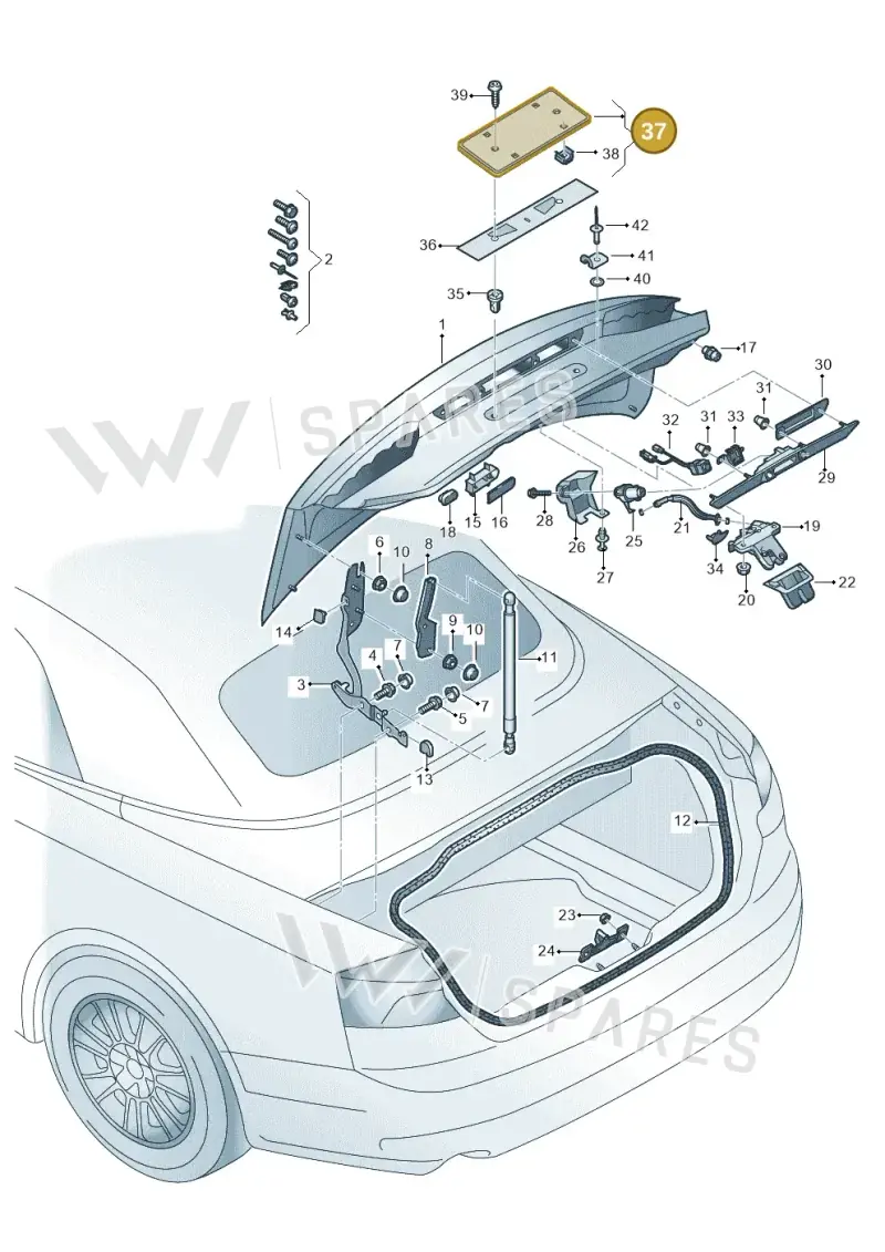 8W5827113A9B9 — Audi A5 Cabriolet (2016-2025) diagram 848827000, position 37