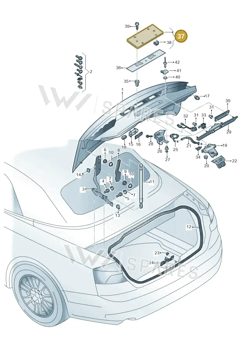 8W5827113B9B9 — Audi A5 Cabrio 2.0 (2016-2018) diagram 848827000, position 37