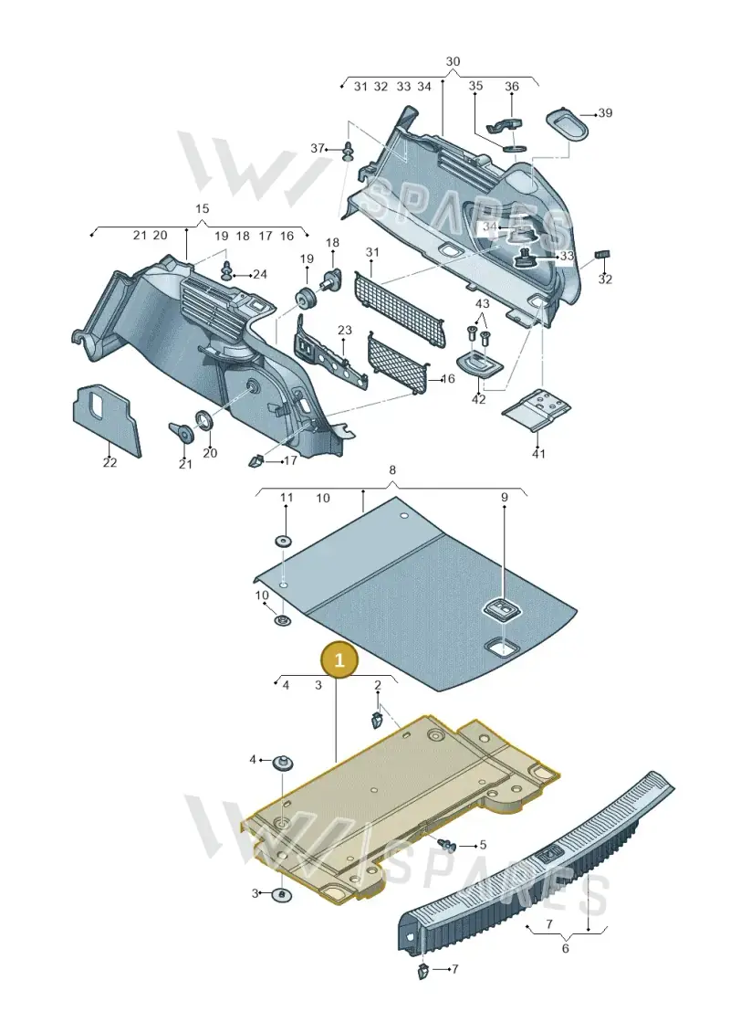 8W5863373G — Audi RS5 Sportback (2017-2025) diagram 897863800, position 1
