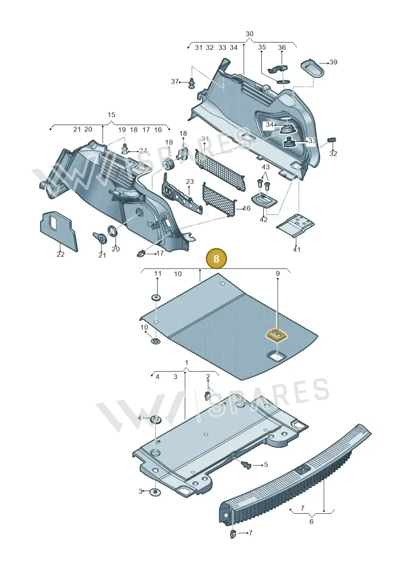 8W5863463PCA9 — Audi A5 Sportback (2016-2025) diagram 897863800, position 8