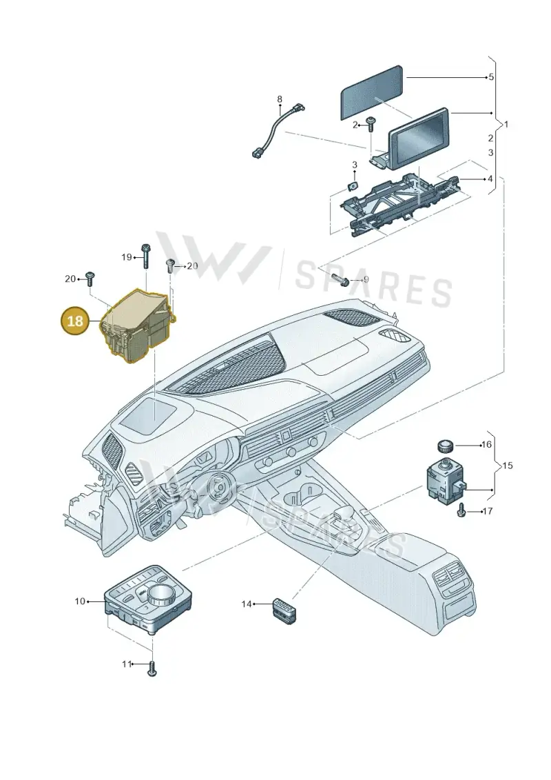 8W5919617F — Audi A4L 2.0 (2016-) diagram 849919000, position 18
