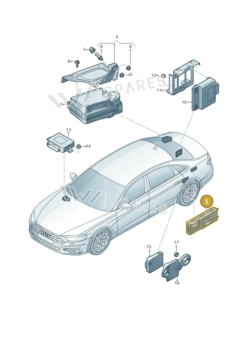 8W5959107D — Audi A8 (2017-2025) diagram 838959400, position 1