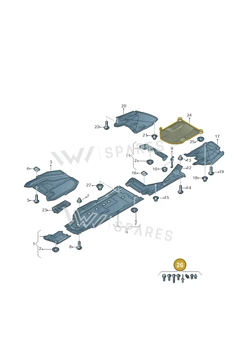8W6098646 — Audi A5 Sportback (2016-2025) diagram 849825000, position 26