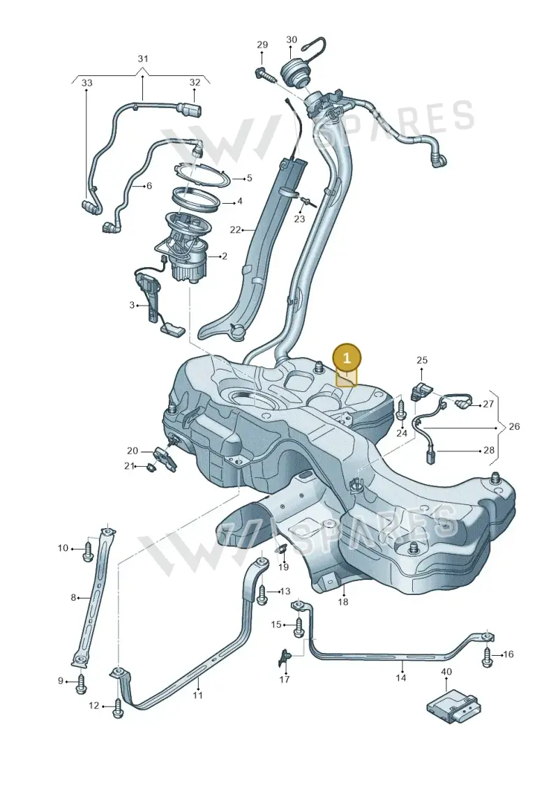 8W6201055A — Audi RS5 Sportback (2017-2025) diagram 847201150, position 1