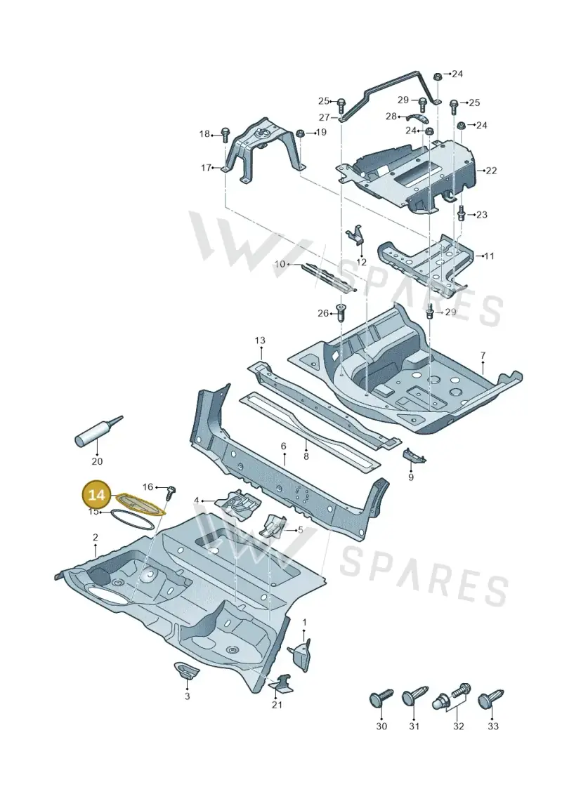 8W6803961 — Audi RS5 Sportback (2017-) diagram 897803500, position 14