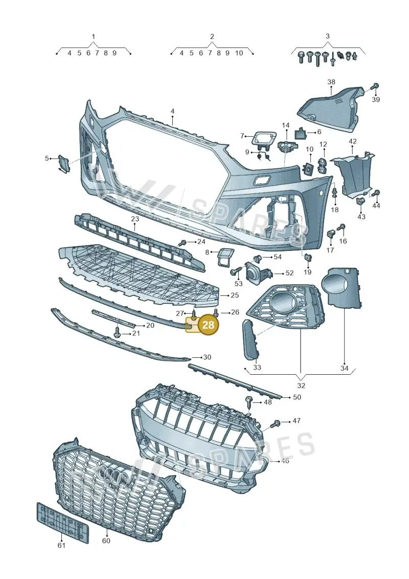 8W6807110A — Audi RS4 Avant (2017-) diagram 438807020, position 28