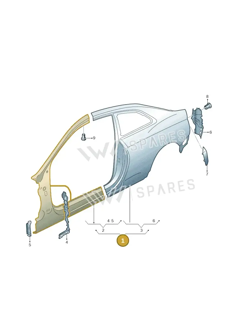 8W6810076A — Audi RS5 Sportback (2017-2025) diagram 847809500, position 1