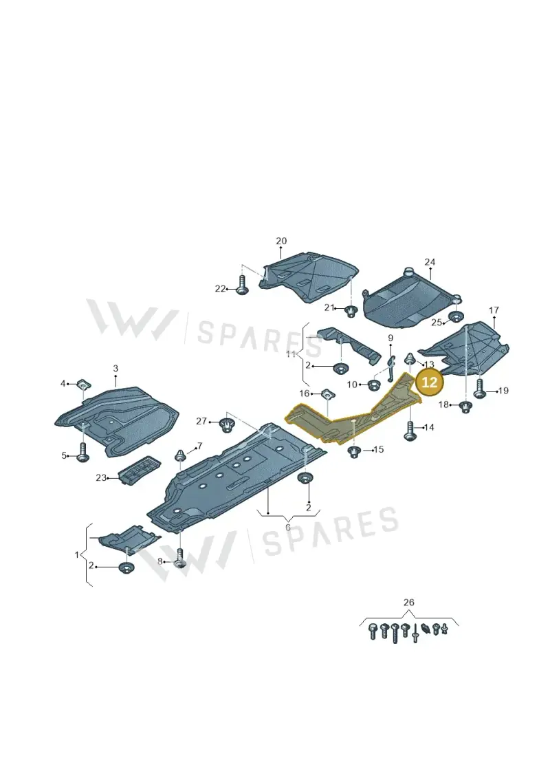8W6825215A — Audi A5 Sportback (2016-2025) diagram 849825000, position 12