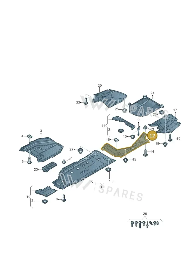 8W6825216A — Audi A5 Sportback (2016-2025) diagram 849825000, position 12