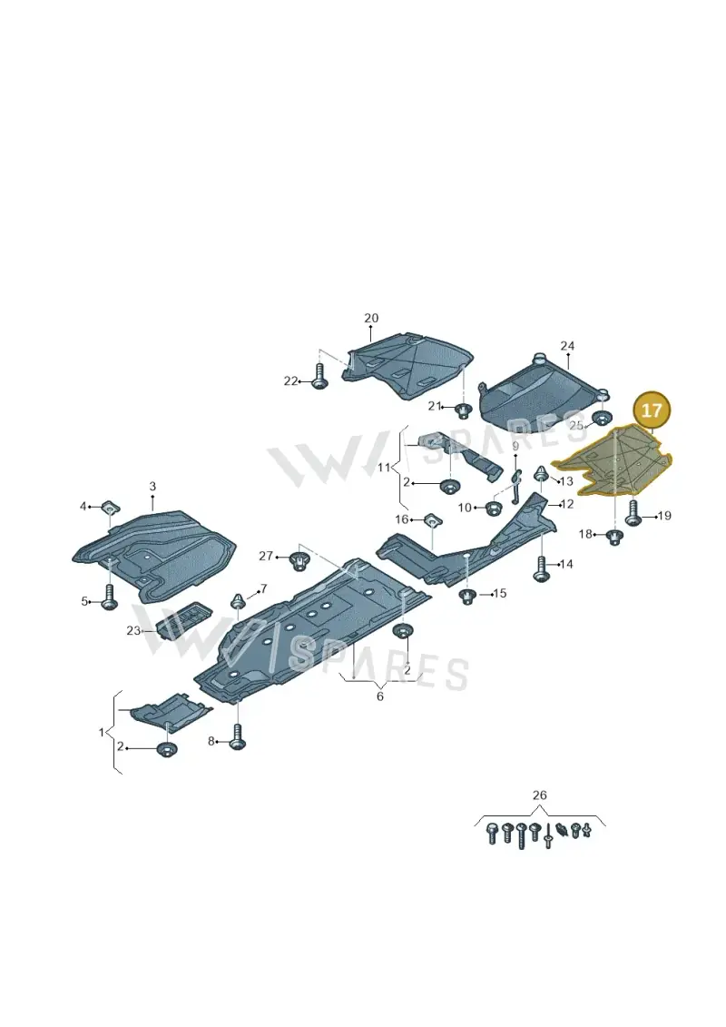 8W6825217B — Audi A5 Sportback (2016-2025) diagram 849825000, position 17