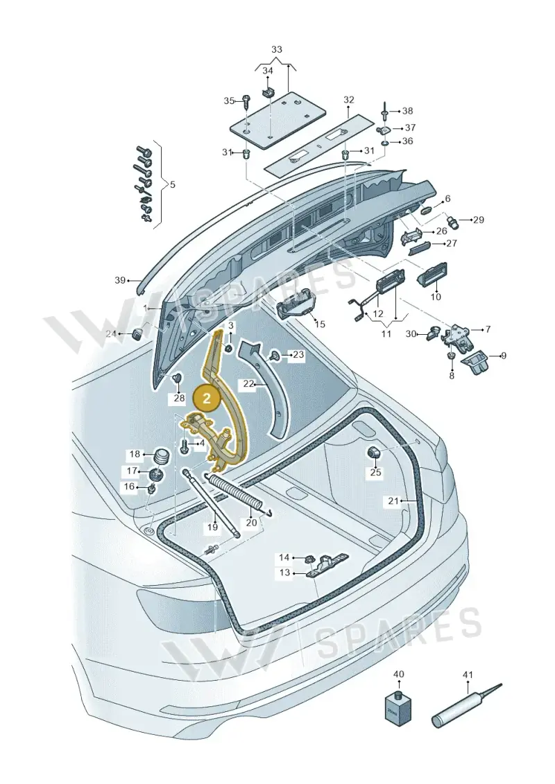 8W6827302 — Audi RS5 Sportback (2017-2025) diagram 897827000, position 2