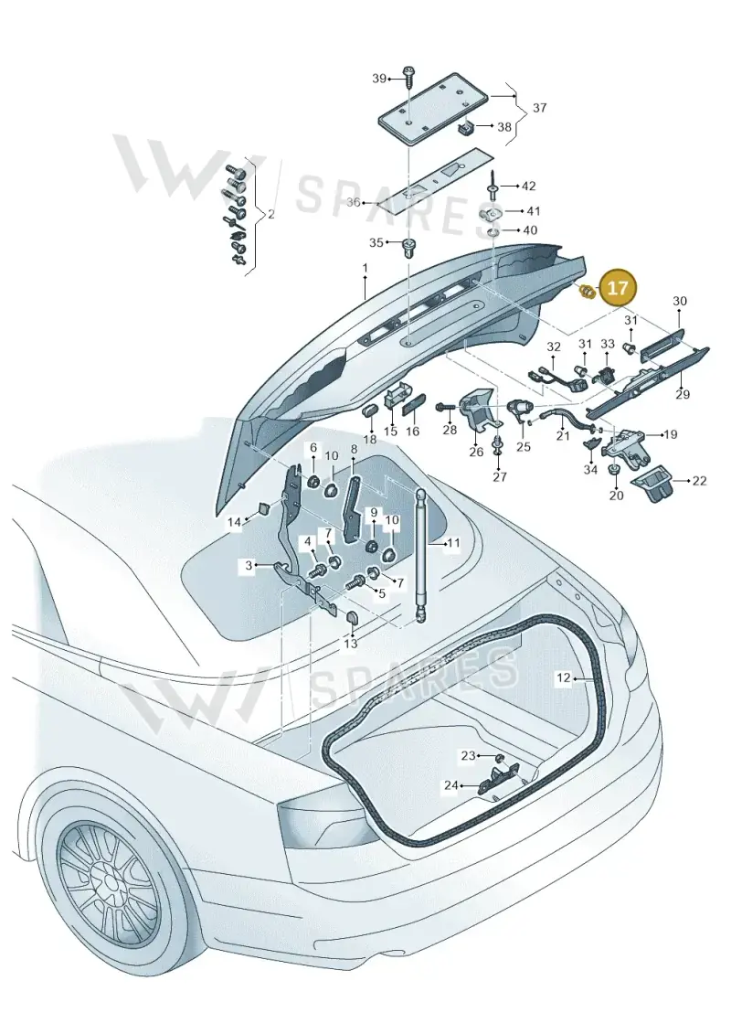 8W6827499 — Audi A5 Cabriolet (2016-2025) diagram 848827000, position 17