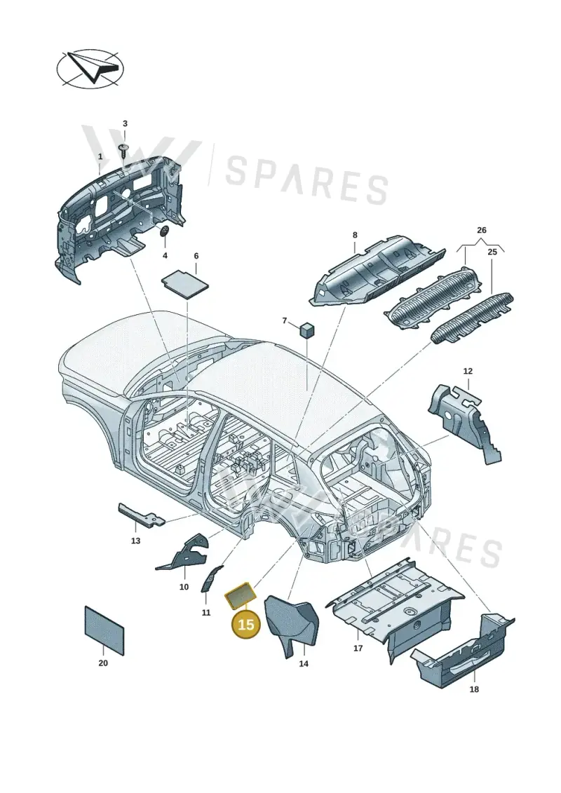 8W6863811 — Audi Q6 e-tron (2023-2025) diagram f5s863200, position 15+20