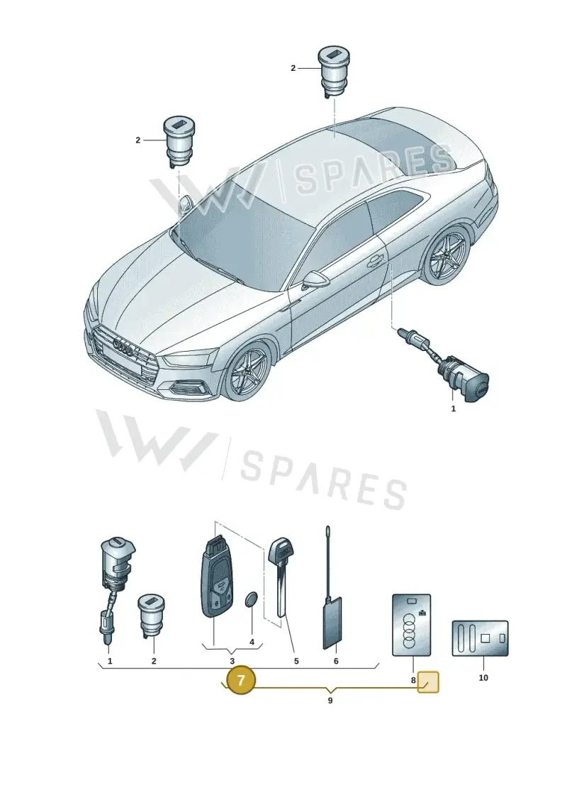 8W6898374CEAIF — Audi A5 Sportback (2016-2025) diagram 897837012, position 17+7