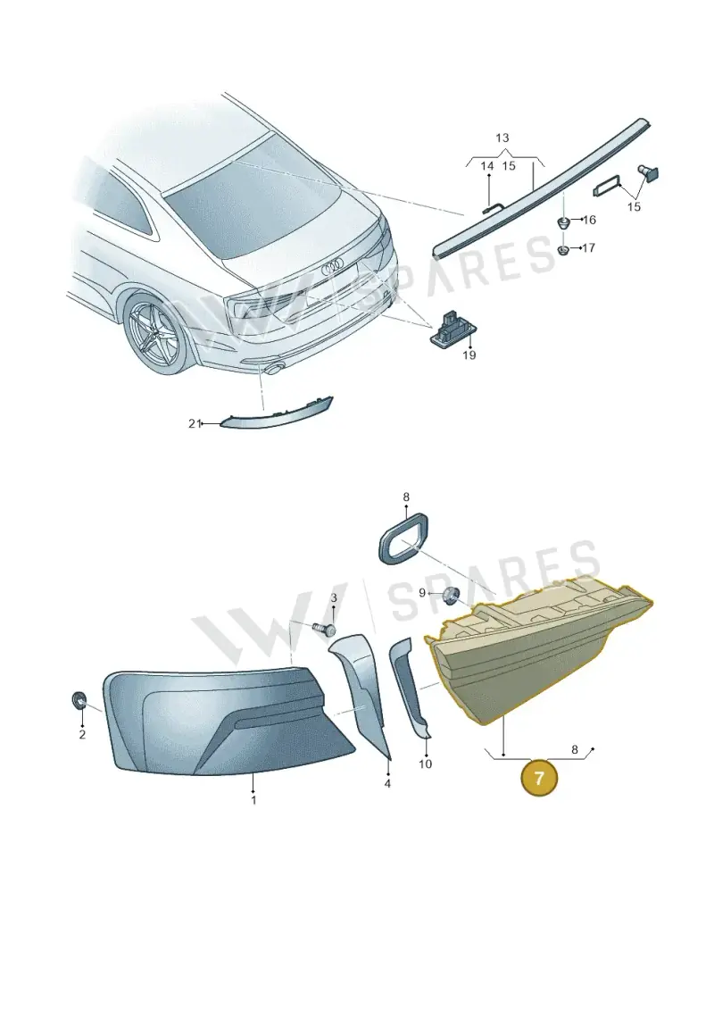 8W6945094AB — Audi RS5 Sportback (2017-2025) diagram 897945000, position 7