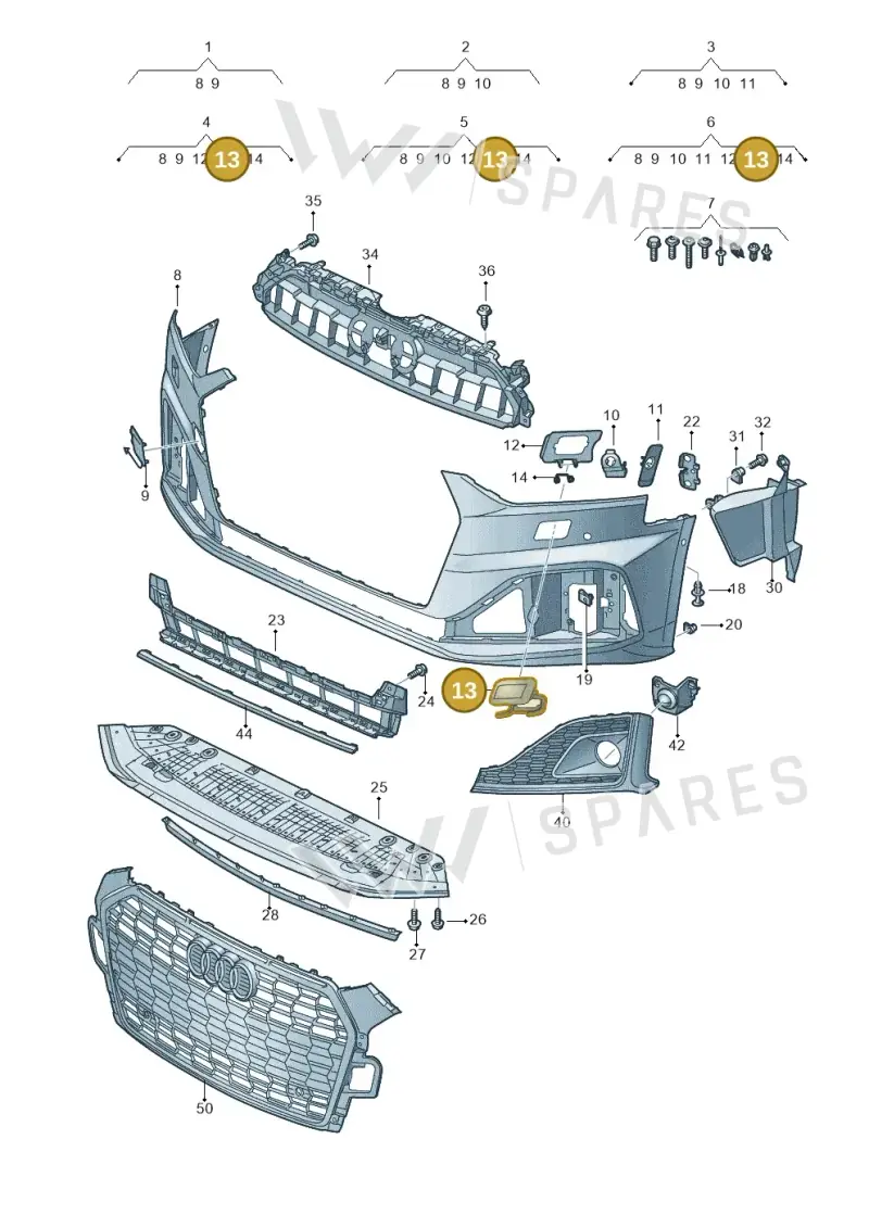 8W6955275CGRU — Audi A5 Sportback (2016-2025) diagram 848807015, position 13