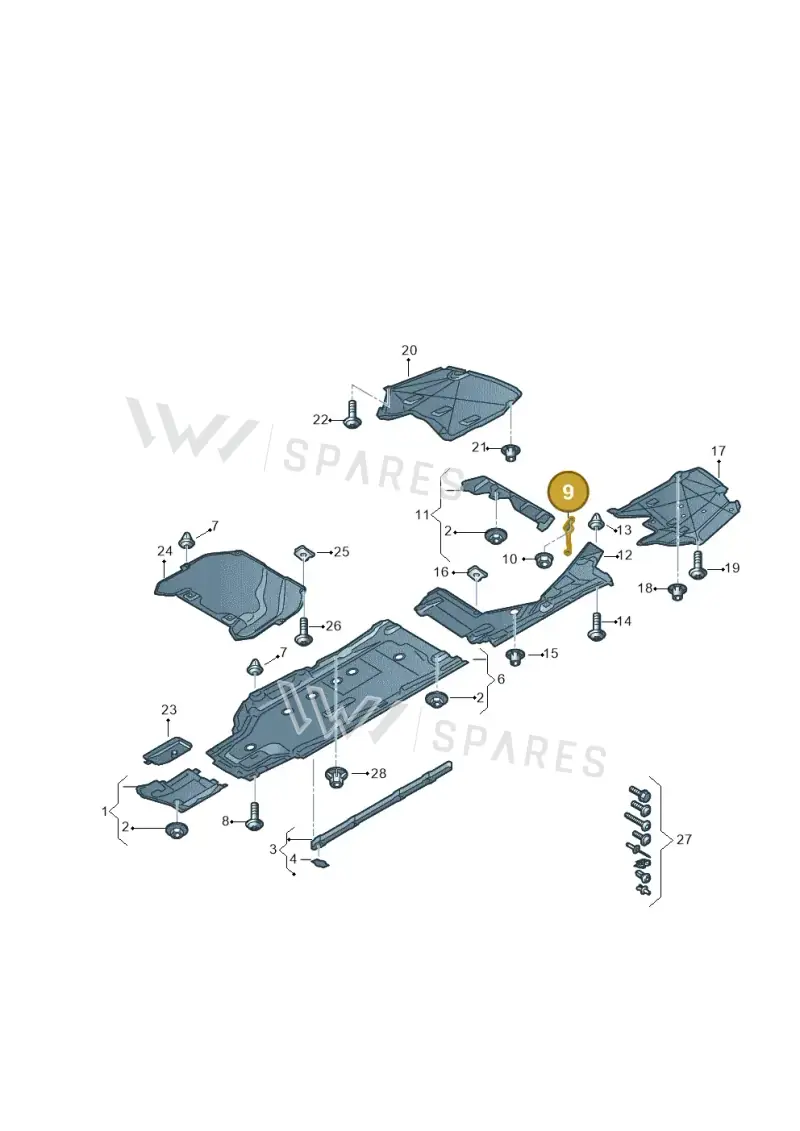8W7802420 — Audi A5 Cabriolet (2016-2025) diagram 848825000, position 9