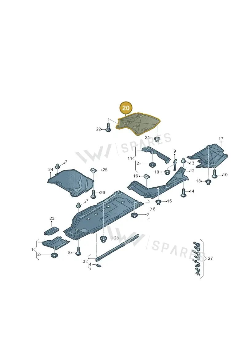8W7825219A — Audi A5 Cabriolet (2016-2025) diagram 848825000, position 20