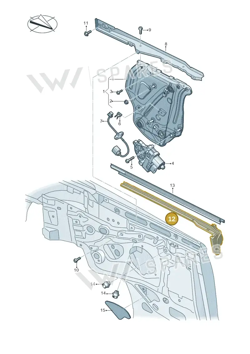 8W7839479B — Audi A5 Cabriolet (2016-2025) diagram 848839600, position 12