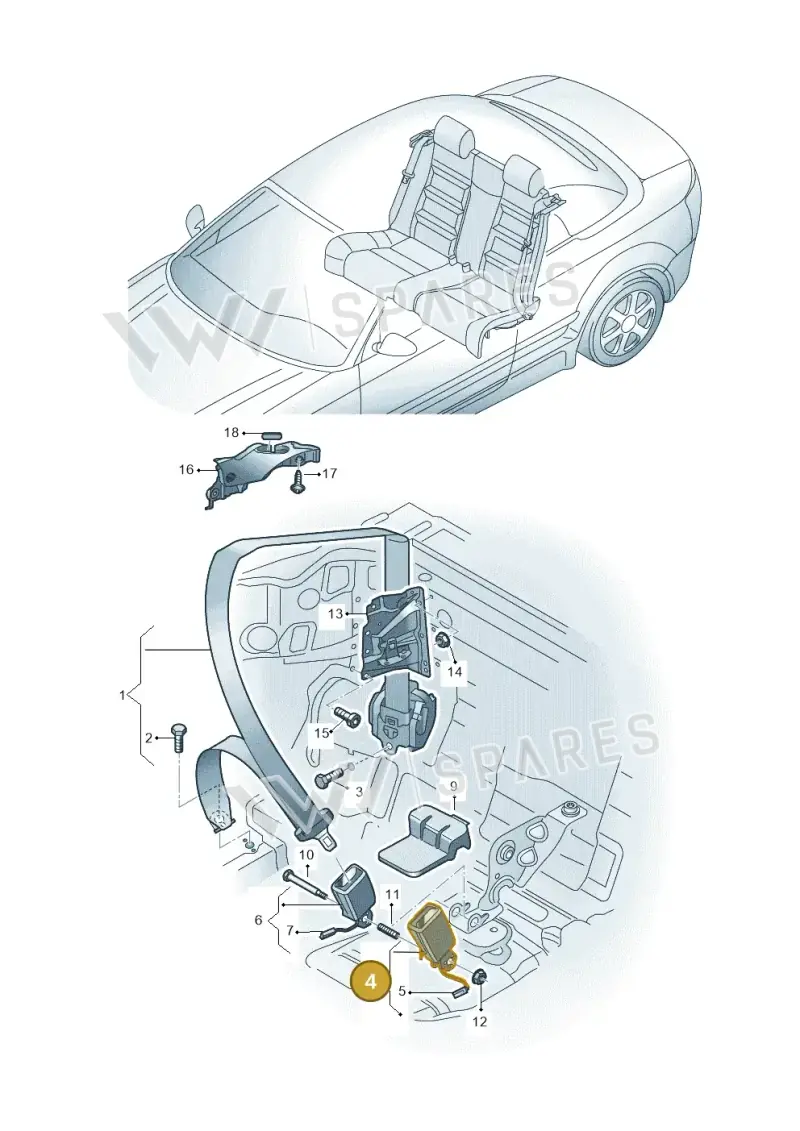 8W7857739EMNB — Audi A5 Cabriolet (2016-2025) diagram 848857700, position 4