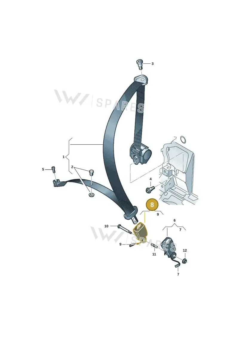 8W7857740DMNB — Volkswagen T-Roc convertible 1.5 (2019-2024) diagram 2gk857070, position 8