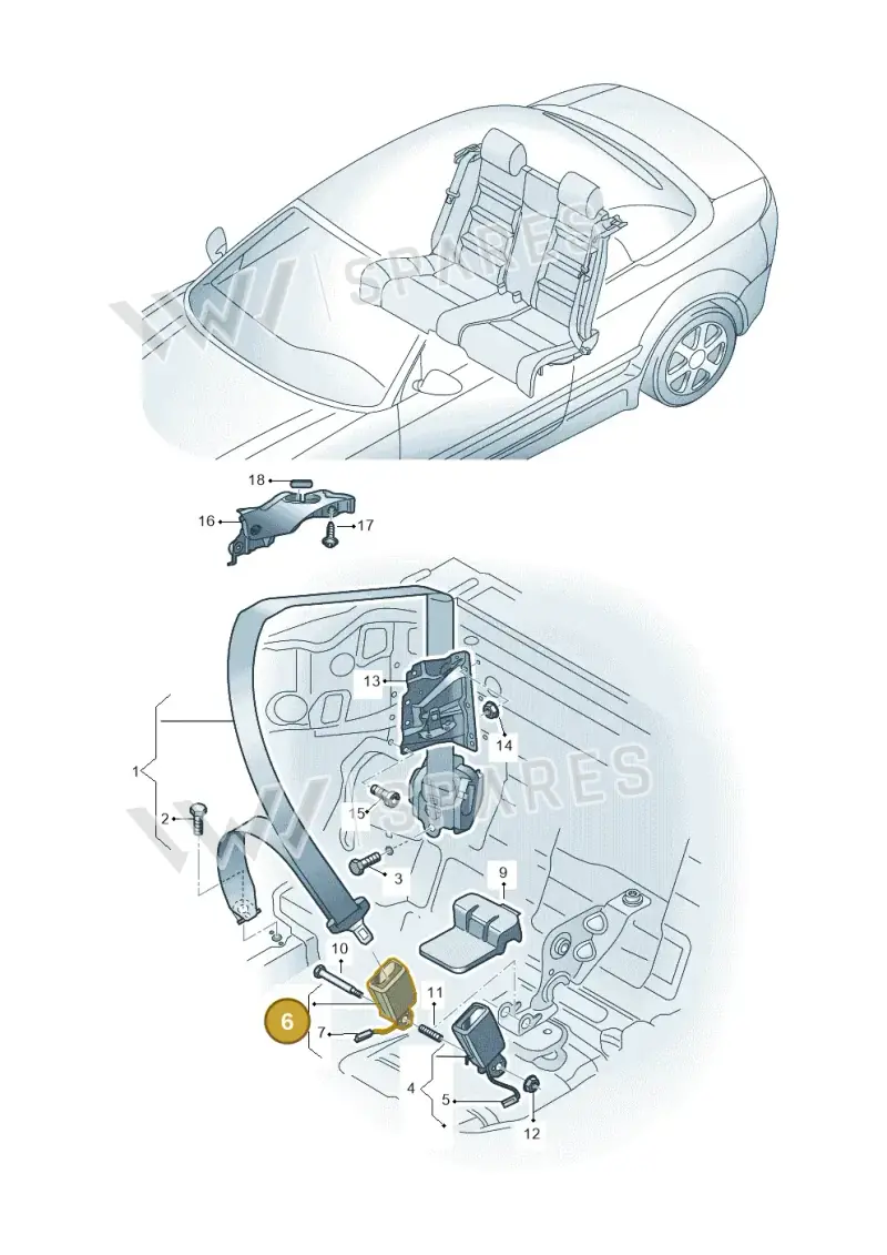 8W7857740EMNB — Audi A5 Cabriolet (2016-2025) diagram 848857700, position 6