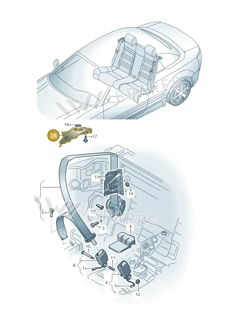 8W78577924PK — Audi A5 Cabriolet (2016-2025) diagram 848857700, position 16