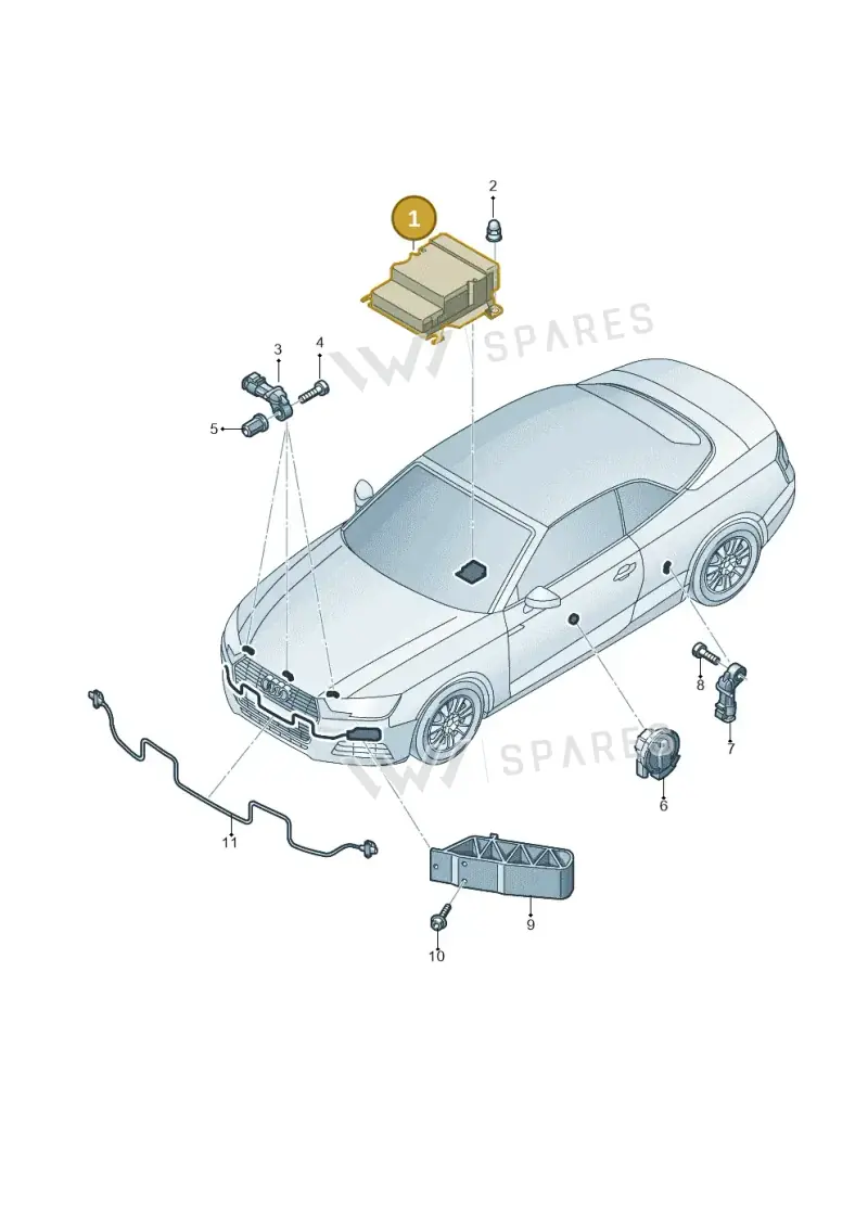 8W7959655A — Audi A5 Cabriolet (2016-2025) diagram 848959300, position 1